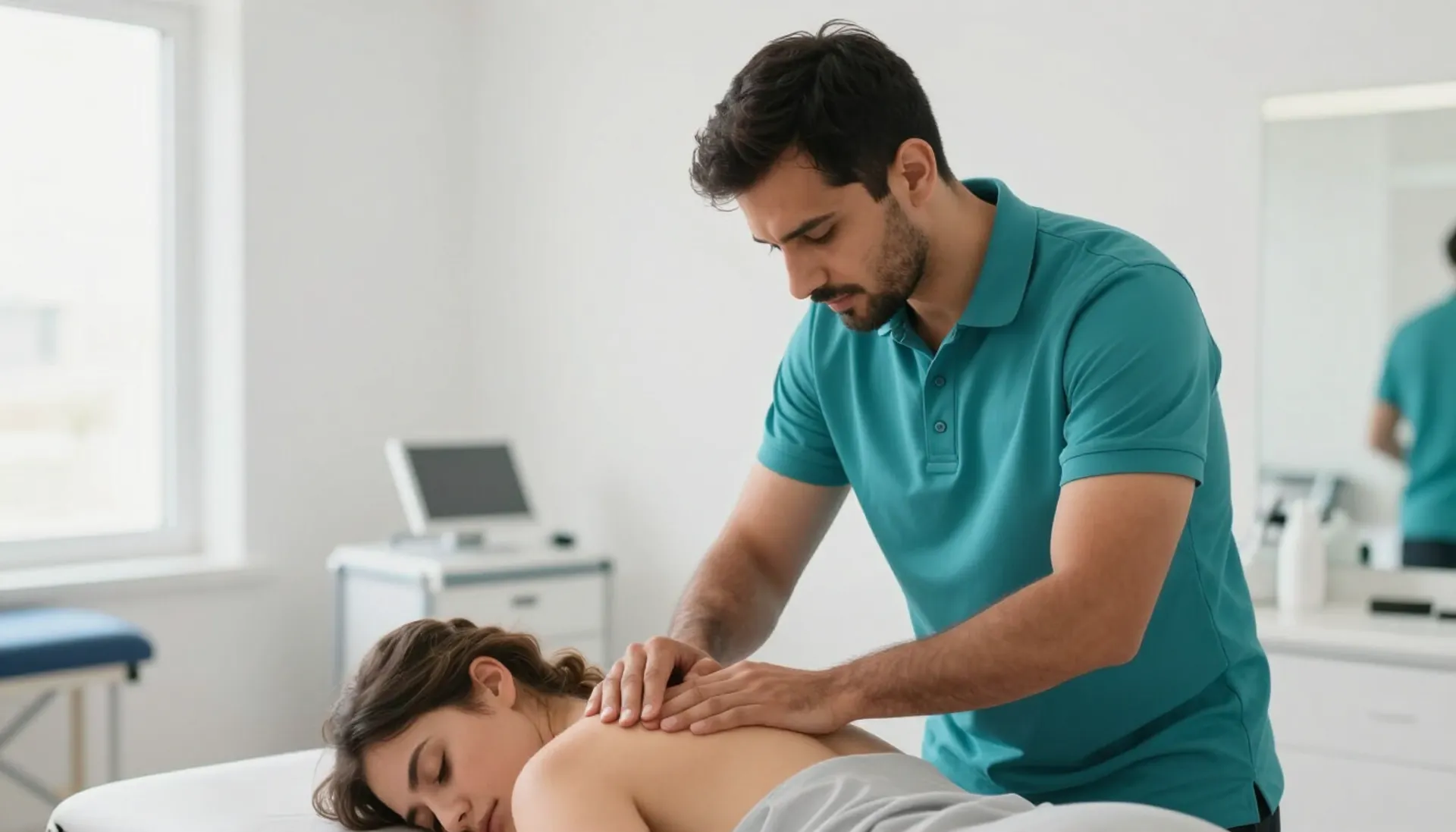 Physiotherapist treating a patient at Range Physiotherapy Clinic in Hurghada